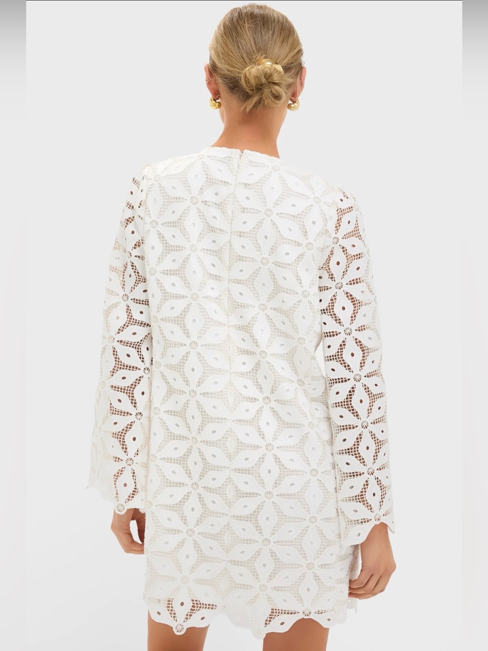 Tuckernuck White Lace Camilla Mini Dress; Large - Picture 5 of 11